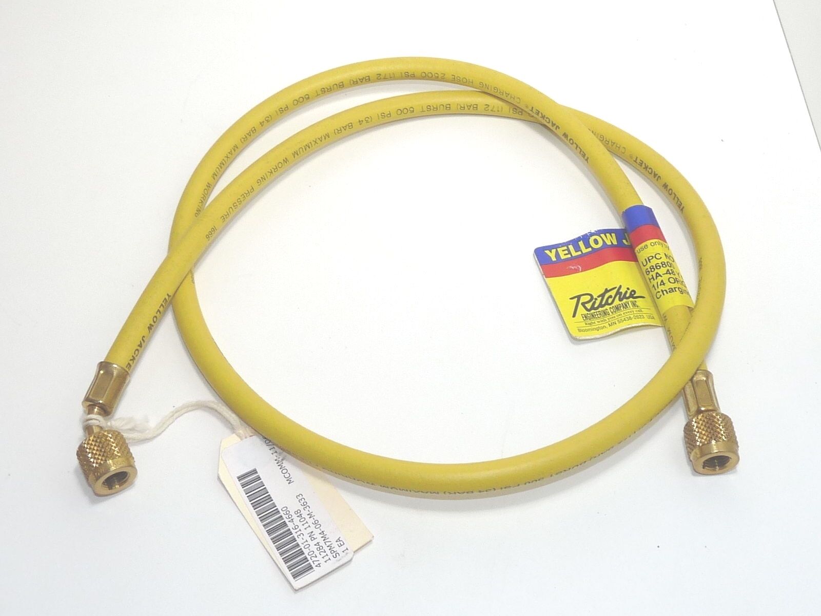 HA48Y 4ft Yellow Refrigeration Hose - 